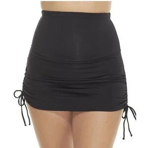Anne Cole M BLACK High Waisted Skirt Swim Bottoms Skort Tummy Control NWT